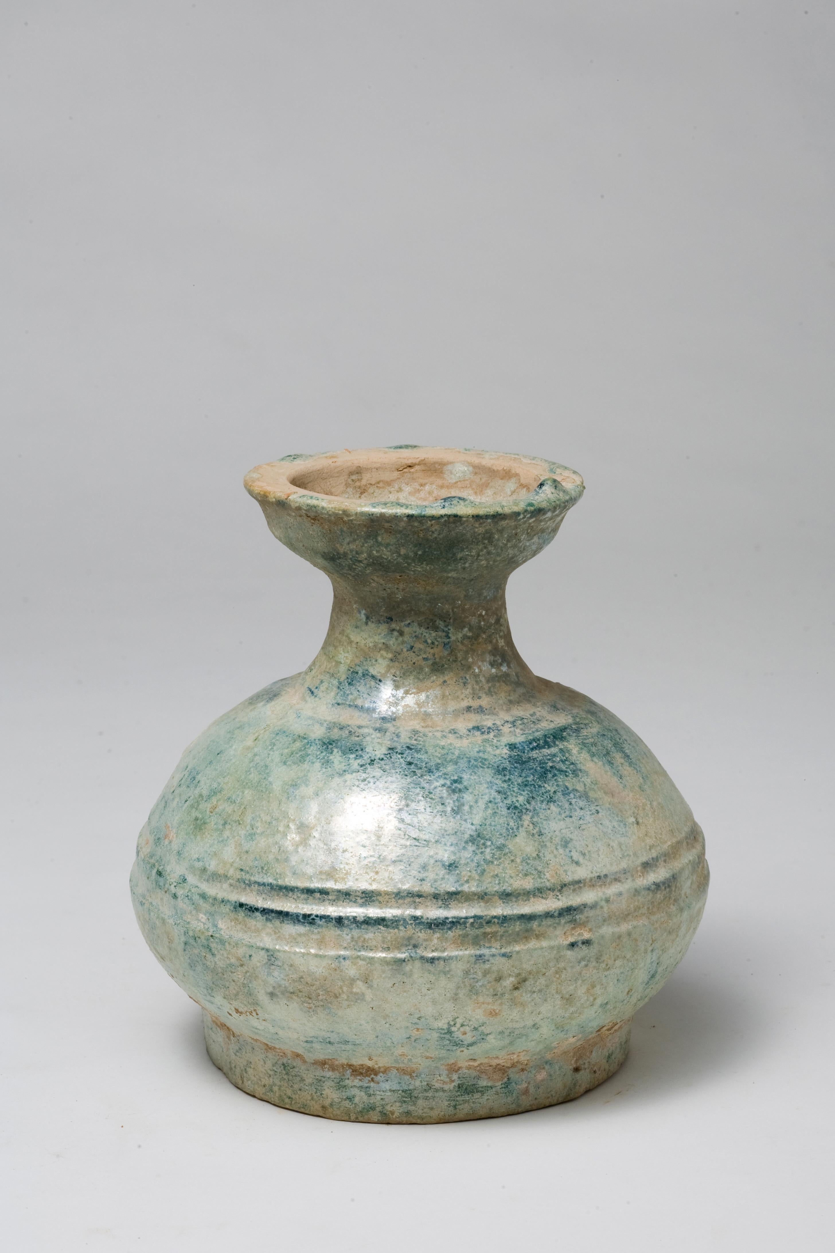 Hu Shape Green-Glazed Vase, Han Dynasty(206 BC - 220 AD) For Sale 6