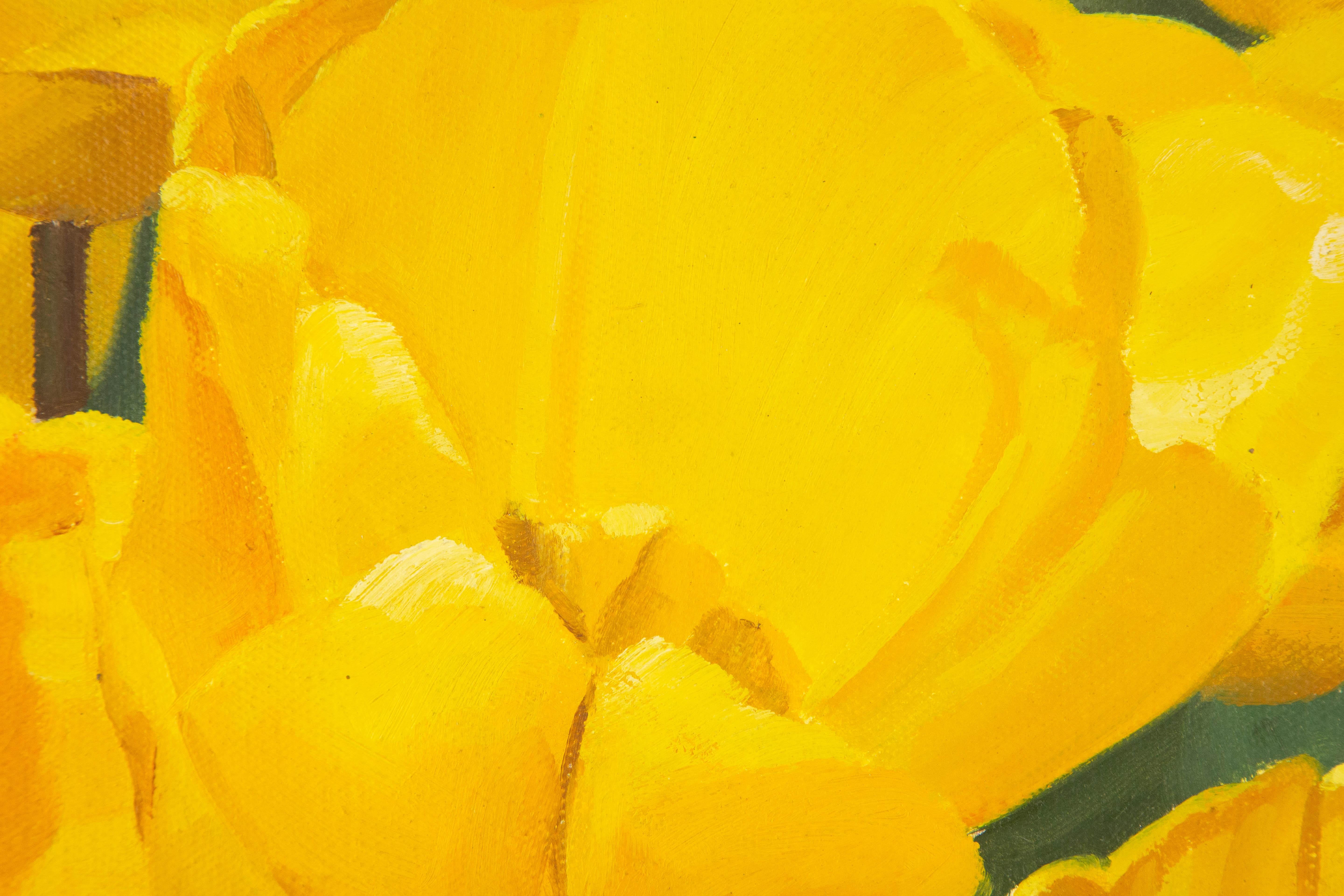 Hua Lian, geblümtes Original, Ölgemälde auf Leinwand, „Tulip“ im Angebot 5
