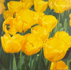 Hua Lian Floral Óleo Original Sobre Lienzo "Tulipán"