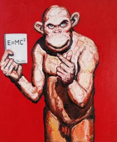 Chinese Contemporary Art by Hua Qing - Me and Einstein