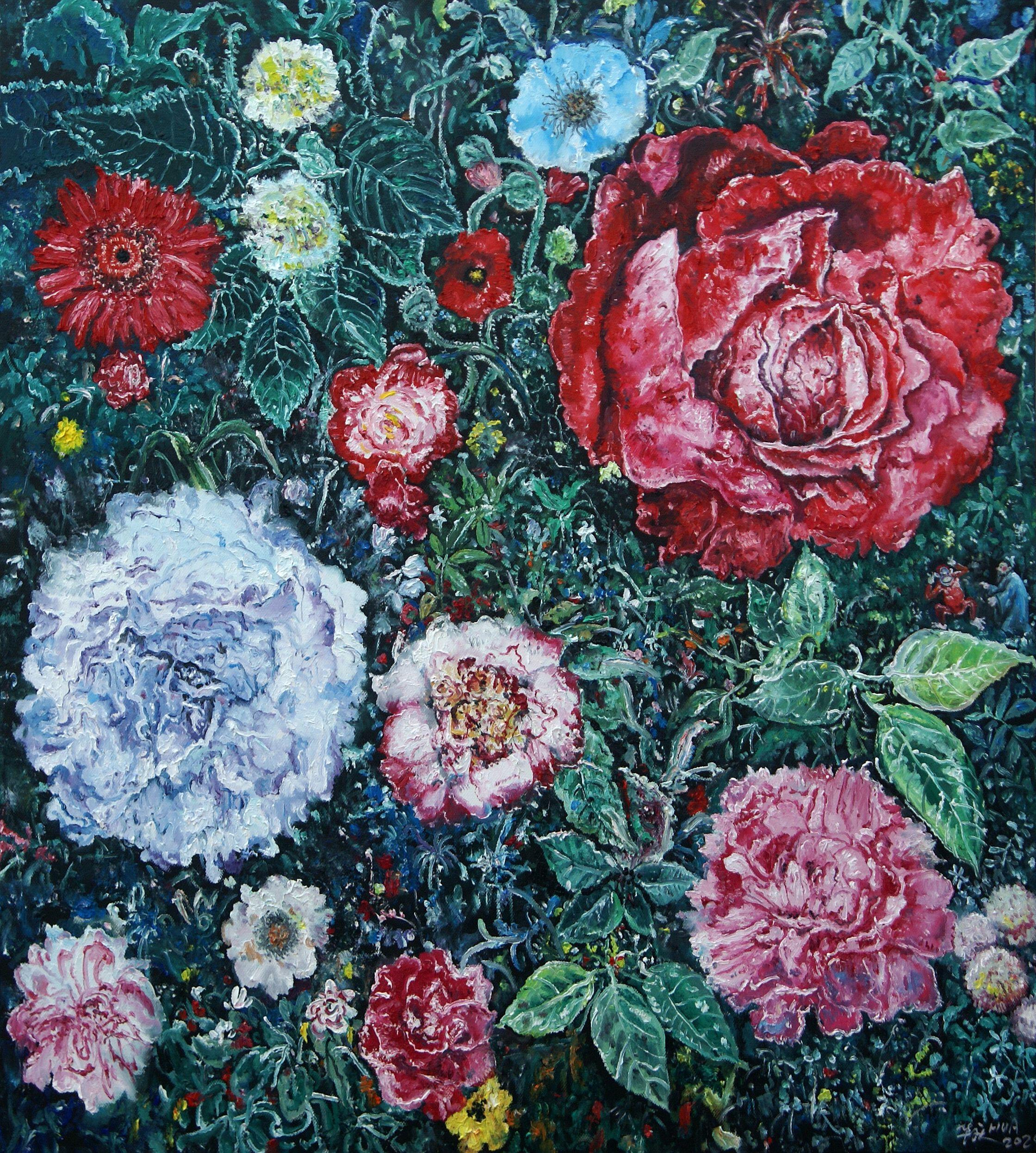 Oil on canvas
Artwork can be shipped rolled up in a tube

Hua Qing is a Chinese male artist born in 1962 in Huaibei, Anhui Province who lives and works in Beijing, China. He is graduated from Anhui Provincial Art School in 1981 and graduated from