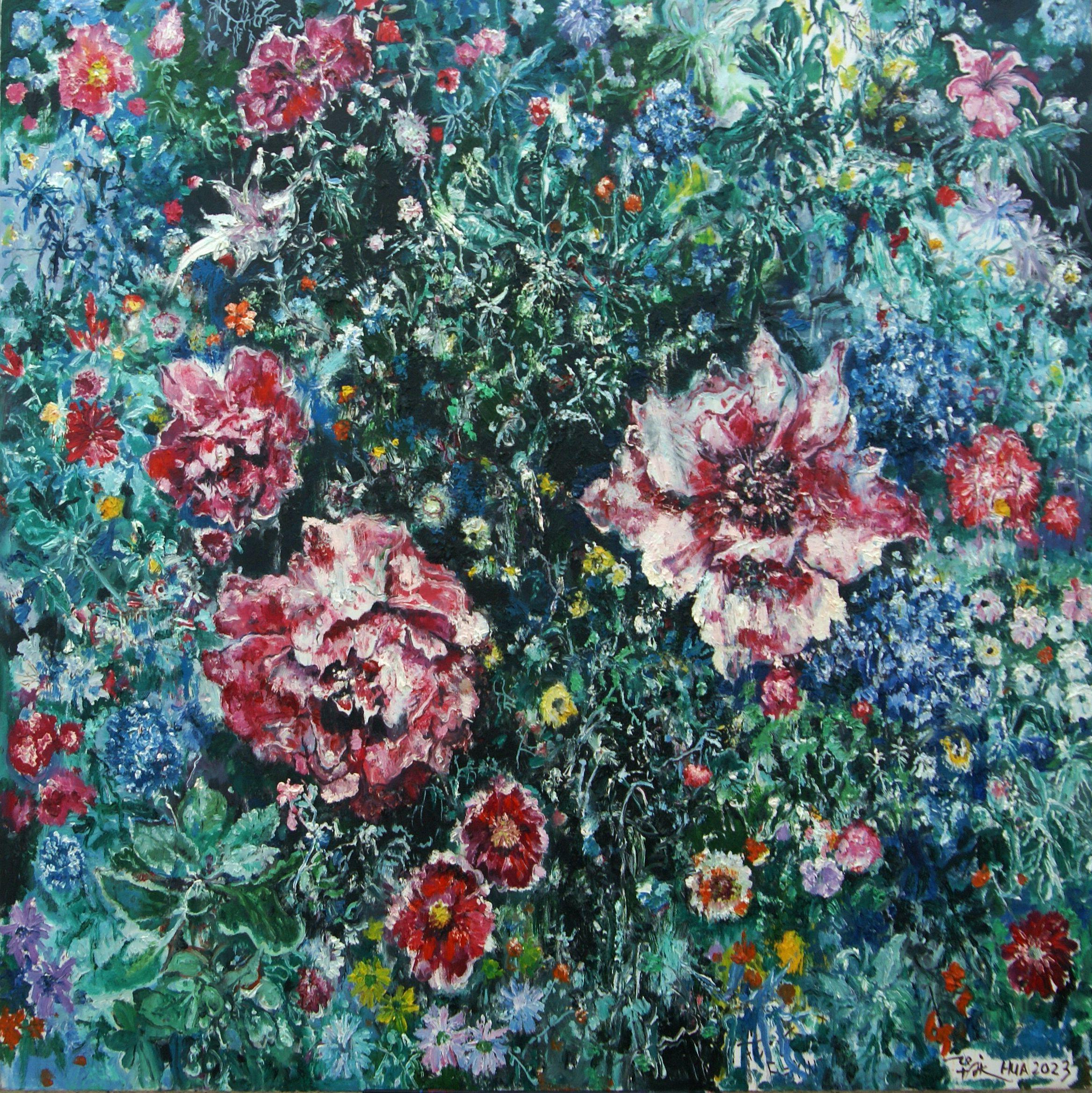 Oil on canvas
Artwork can be shipped rolled up in a tube

Hua Qing is a Chinese male artist born in 1962 in Huaibei, Anhui Province who lives and works in Beijing, China. He is graduated from Anhui Provincial Art School in 1981 and graduated from