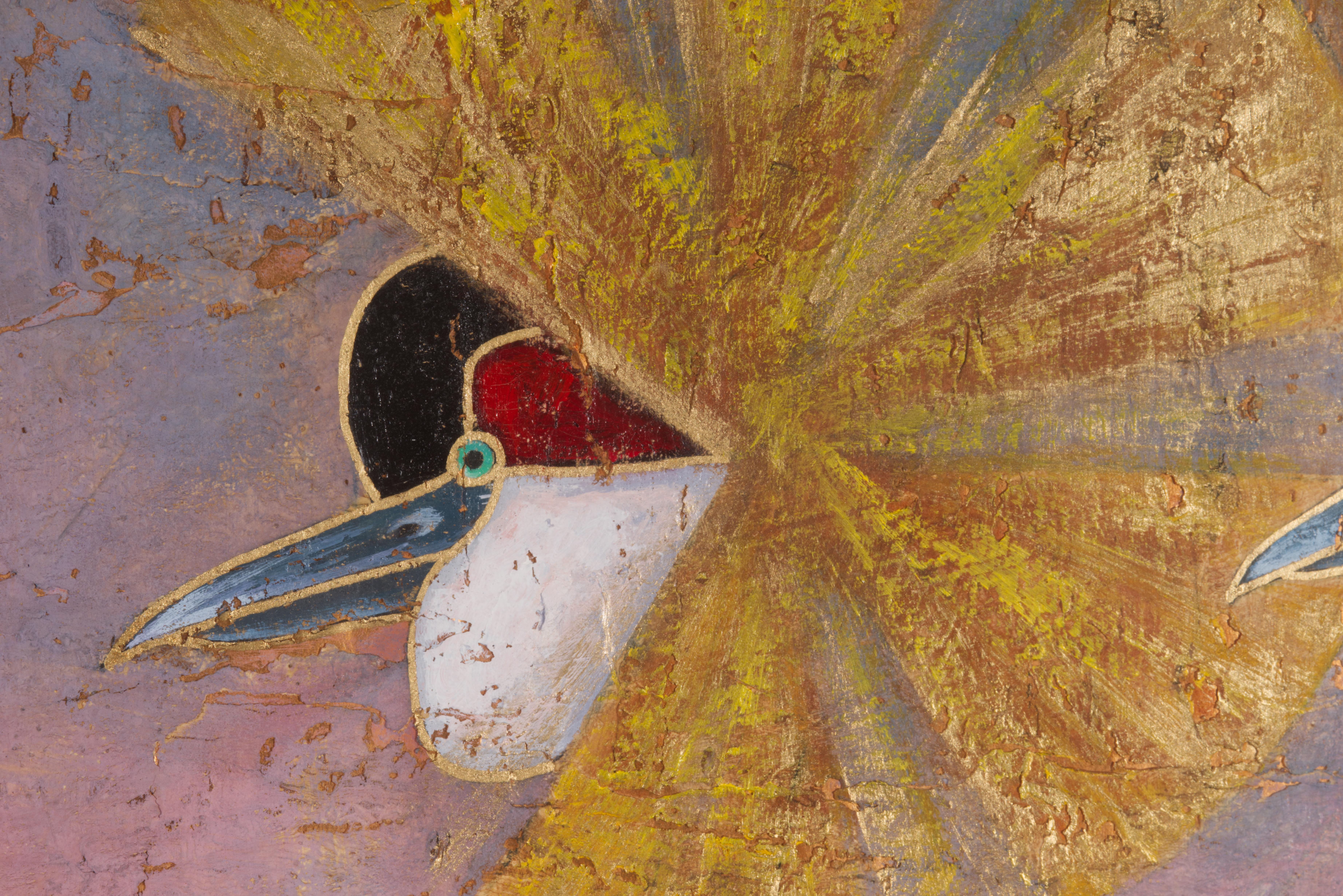 American Hua-Yao Tung Exotic Birds, Framed Mixed Media Art, 1980s For Sale