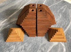 Huacas, 6 Piece Large Set, Wood Walnut and Lenga Beech Oak, 1st Edition