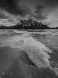 Winter Ice #2 - Abraham Lake, Alberta - black and white photography