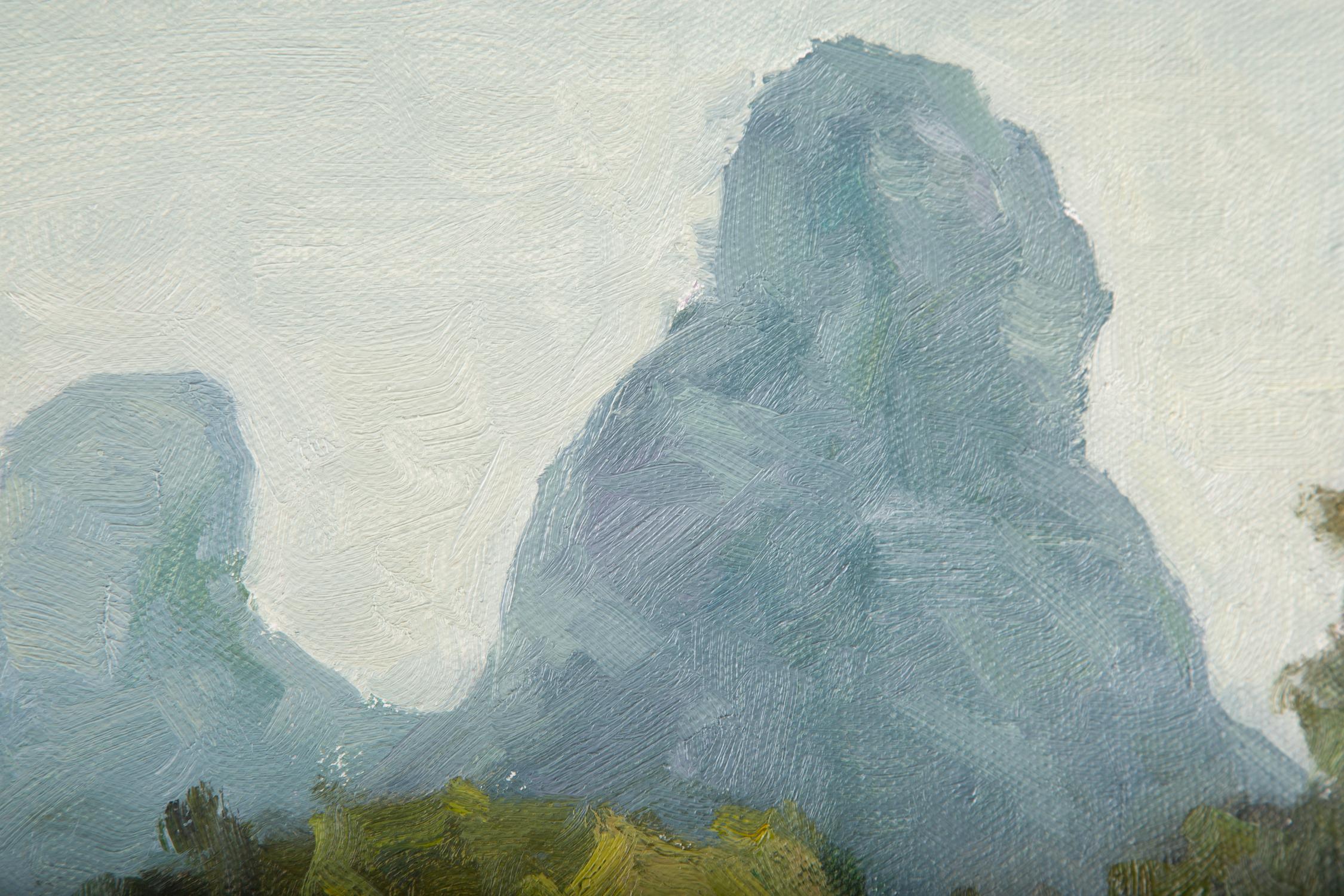 Hualin Li Impressionistisches Original Ölgemälde auf Leinwand „Guilin View 2“ im Angebot 4