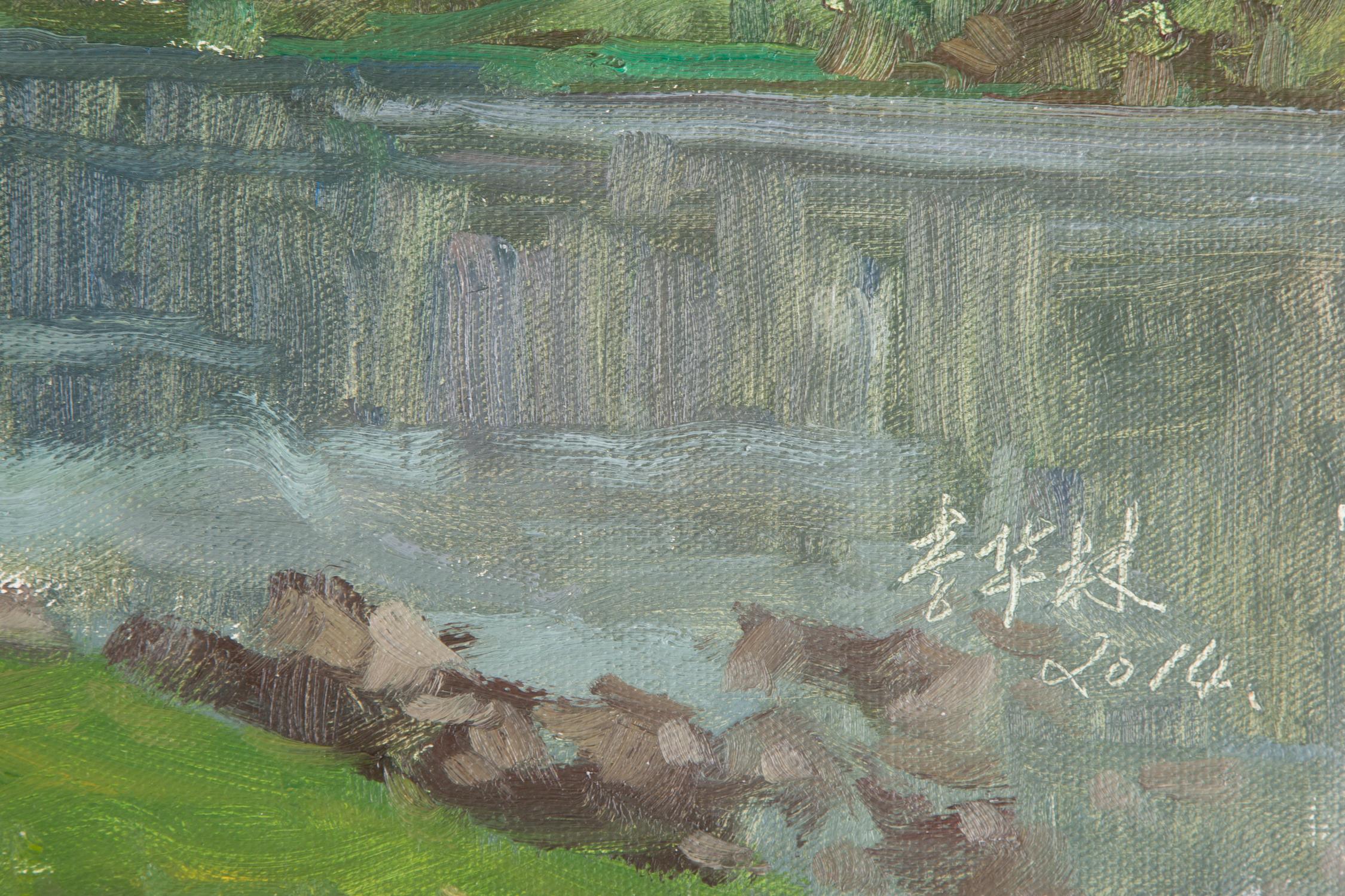 Hualin Li Impressionistisches Original Ölgemälde auf Leinwand „Guilin View 2“ im Angebot 5