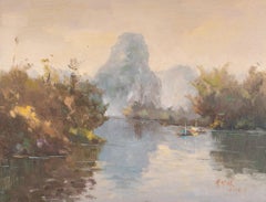 Peinture à l'huile originale impressionniste Hualin Li « Paysage de Guilin 2 ».
