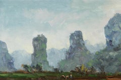 Hualin Li Impressionist Original Oil Painting "Guilin View 3"