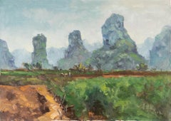 Peinture à l'huile originale impressionniste Hualin Li « View 3 » (Vue de Guilin)