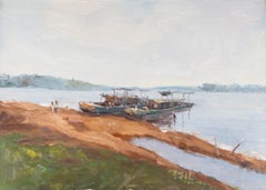 Peinture à l'huile originale impressionniste Hualin Li « Pier »