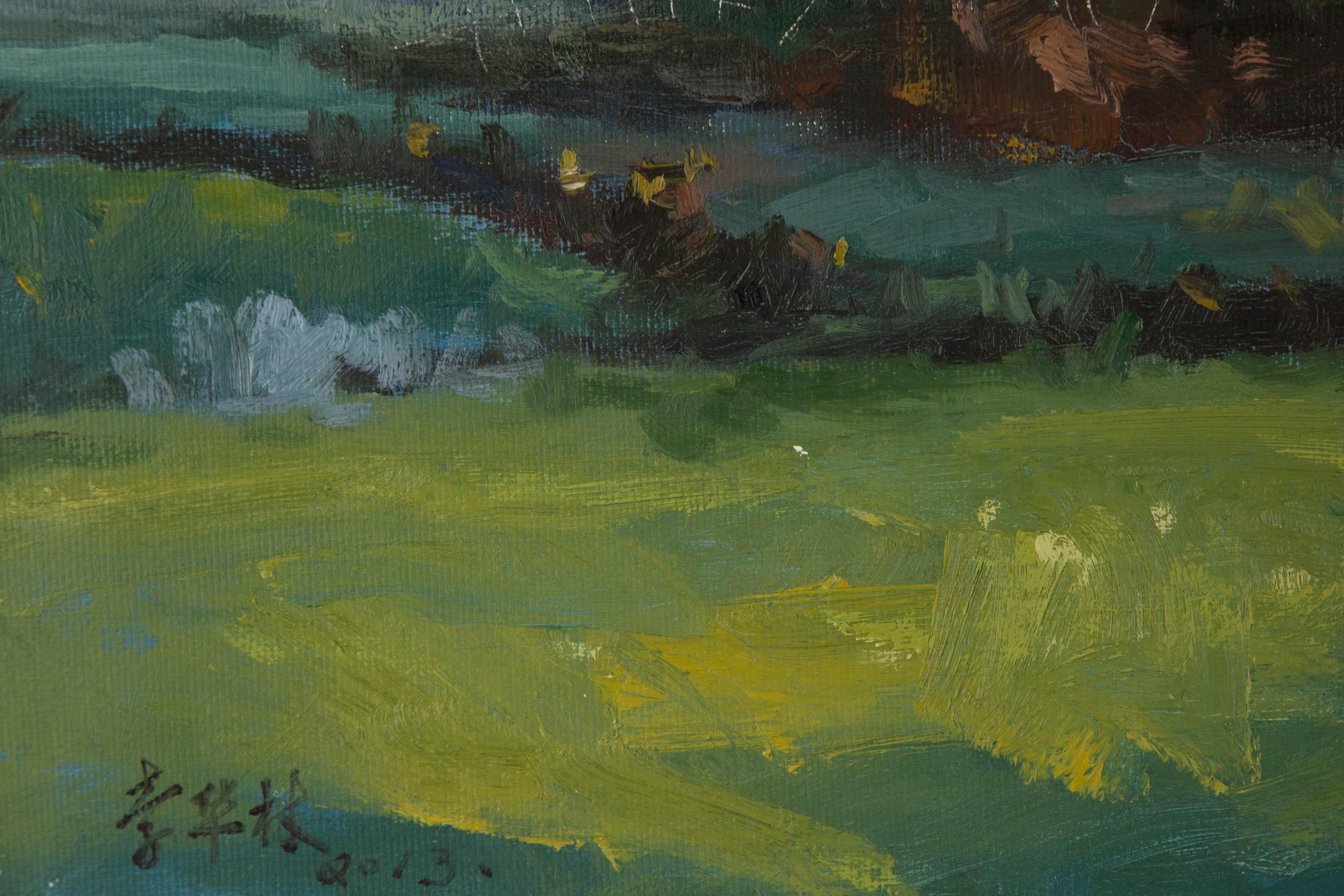 Hualing Li Impressionista Olio originale su tela 