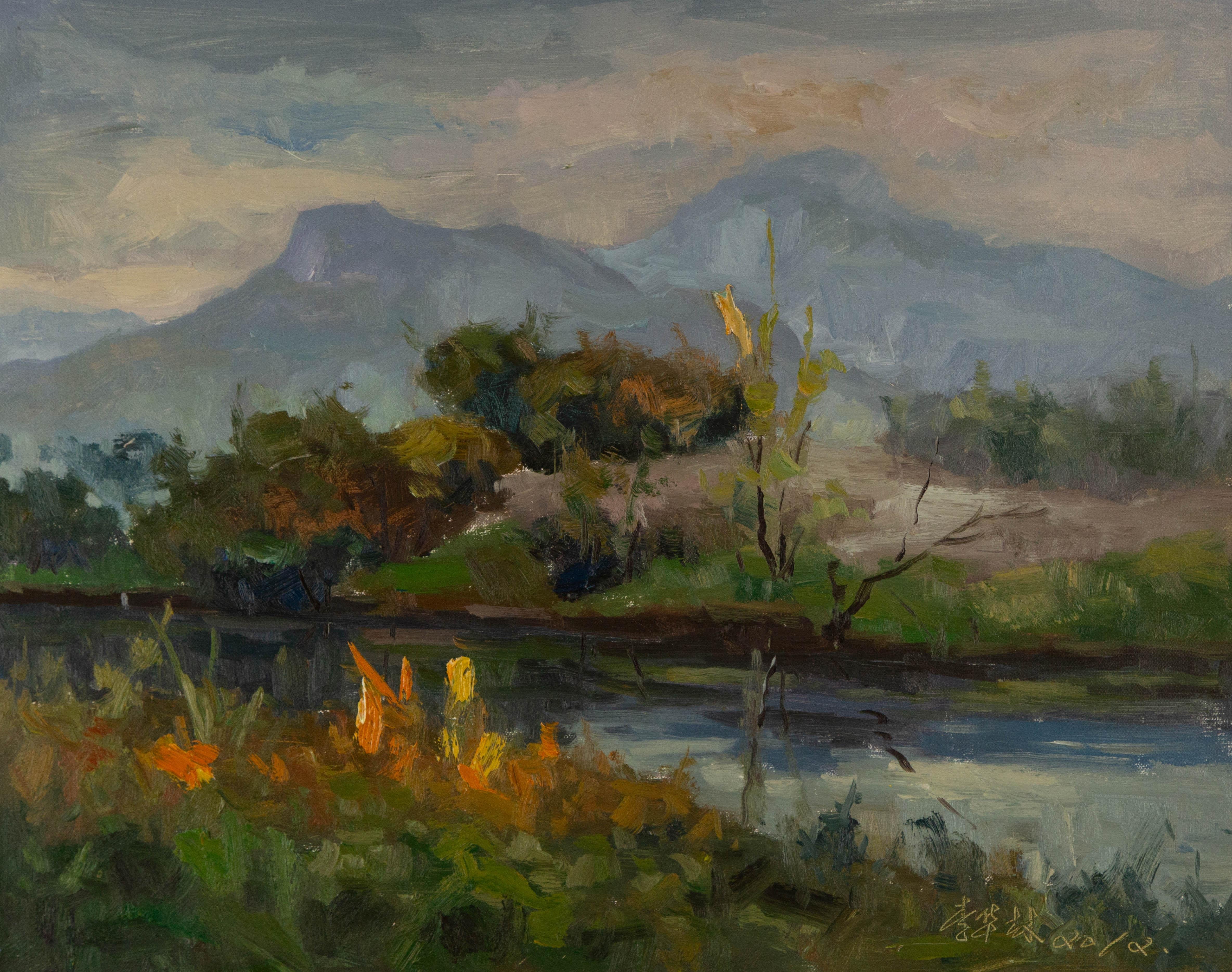 Hualing Li Impressionistisches Original Ölgemälde auf Leinwand „Ohne Titel“