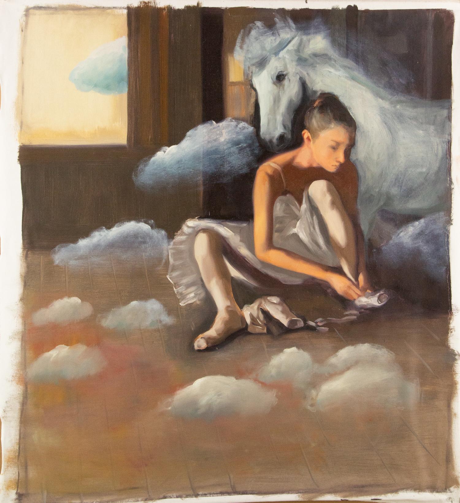 Huang Dongxing, huile sur toile originale « Nuages flottants » en vente 9