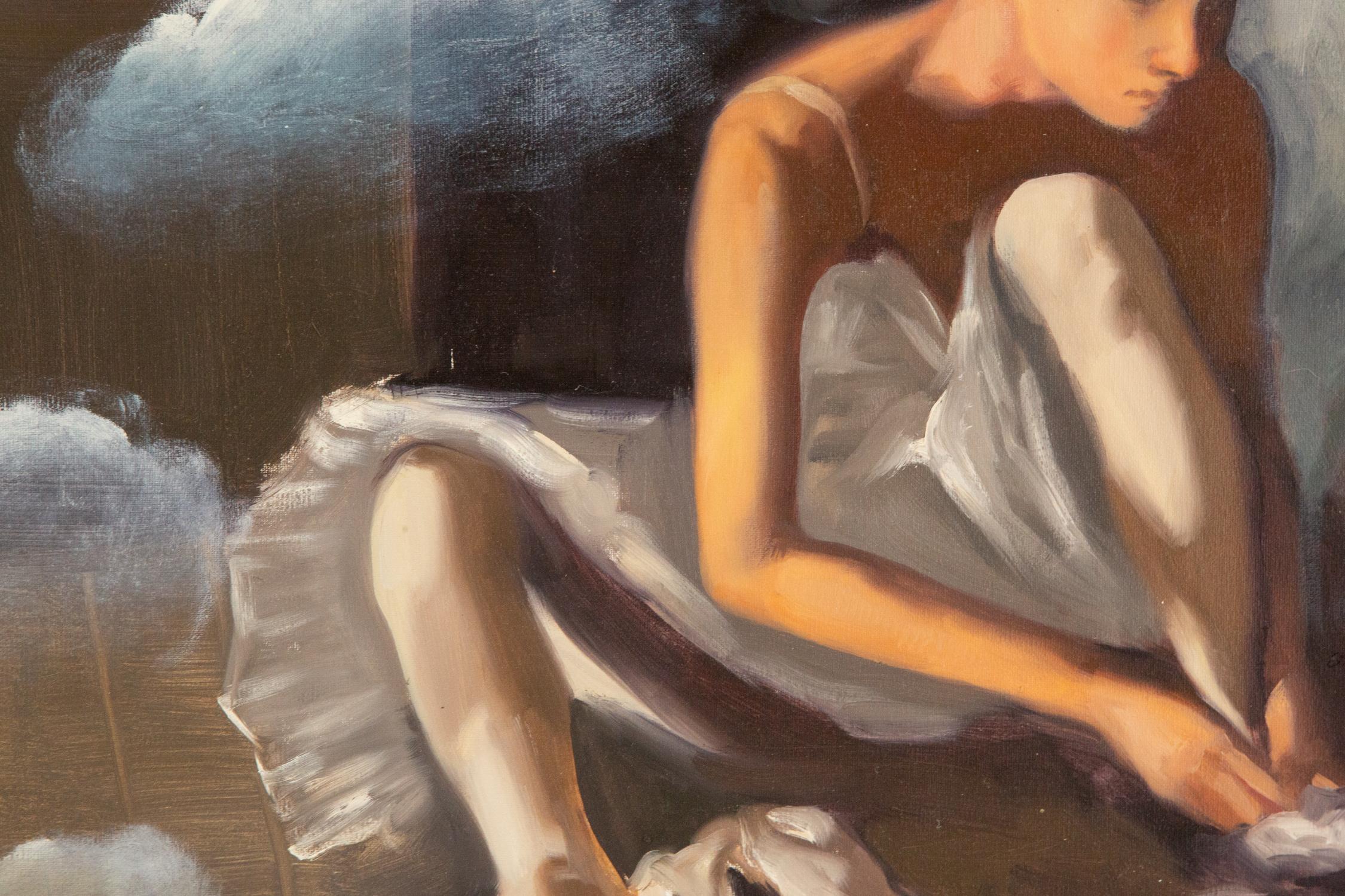 Huang Dongxing, huile sur toile originale « Nuages flottants » en vente 3