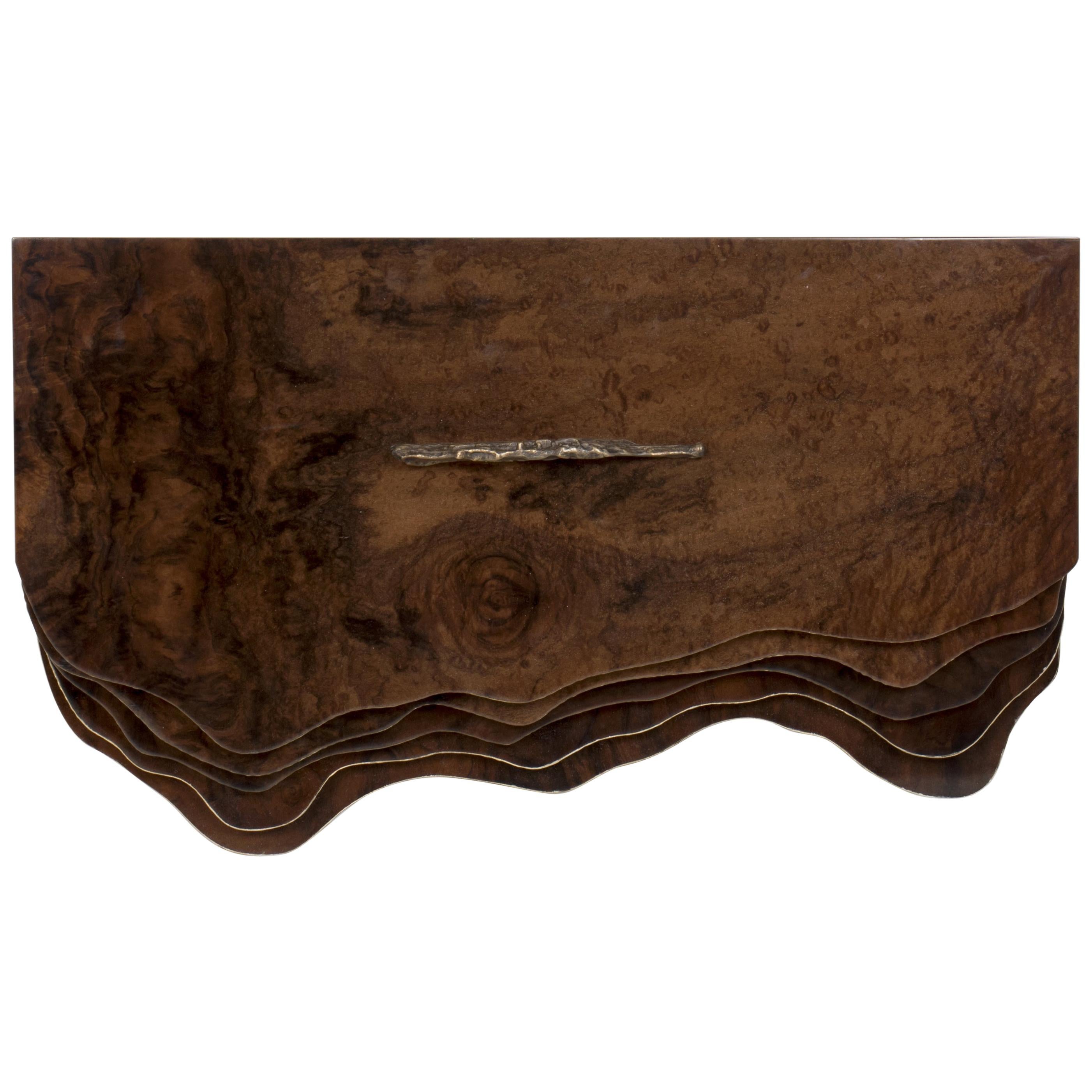 Huang Suspension Cabinet with Walnut Root Structure For Sale