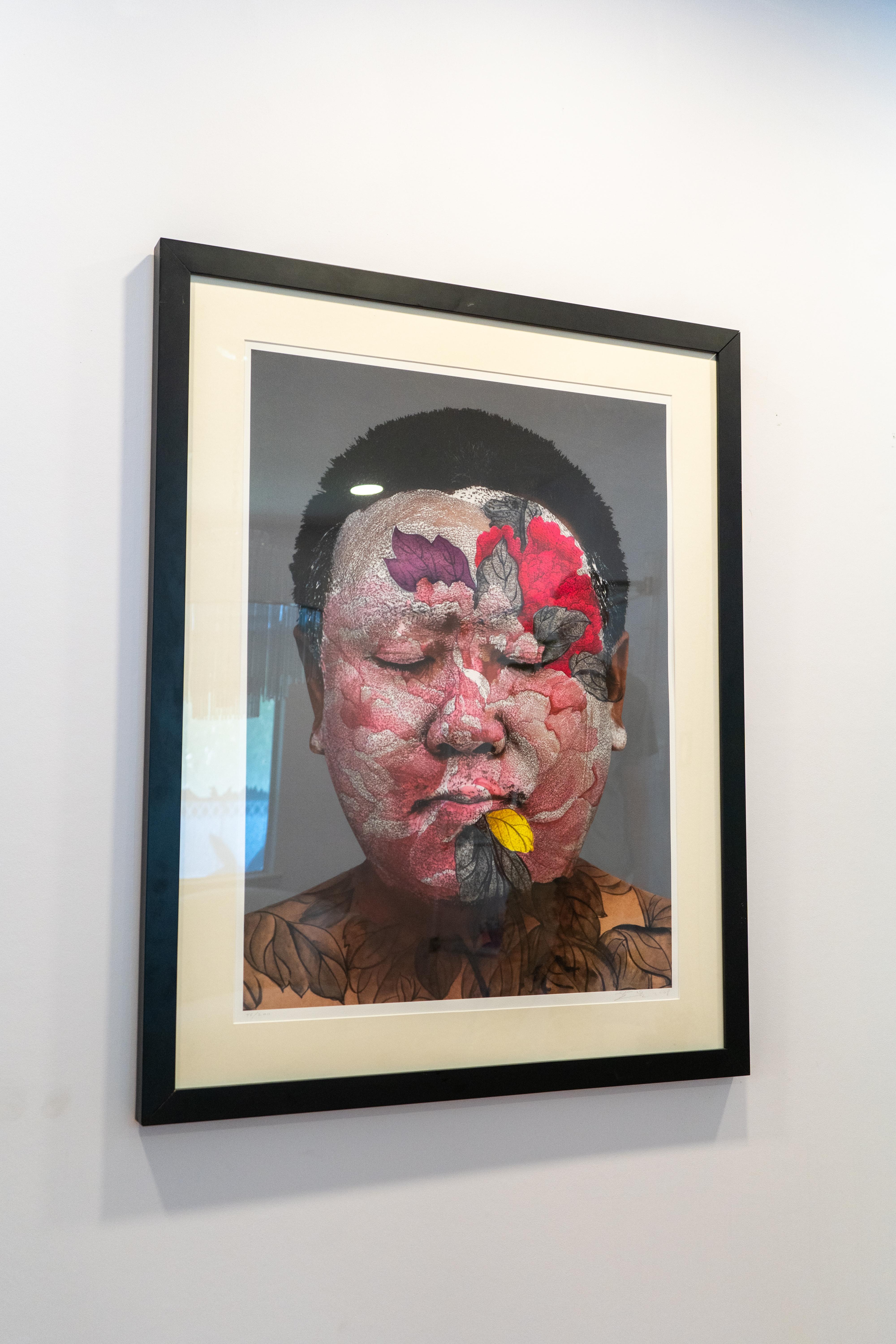 Chinese Huang Yan, Self-Portrait, Hand-Signed 2008 For Sale