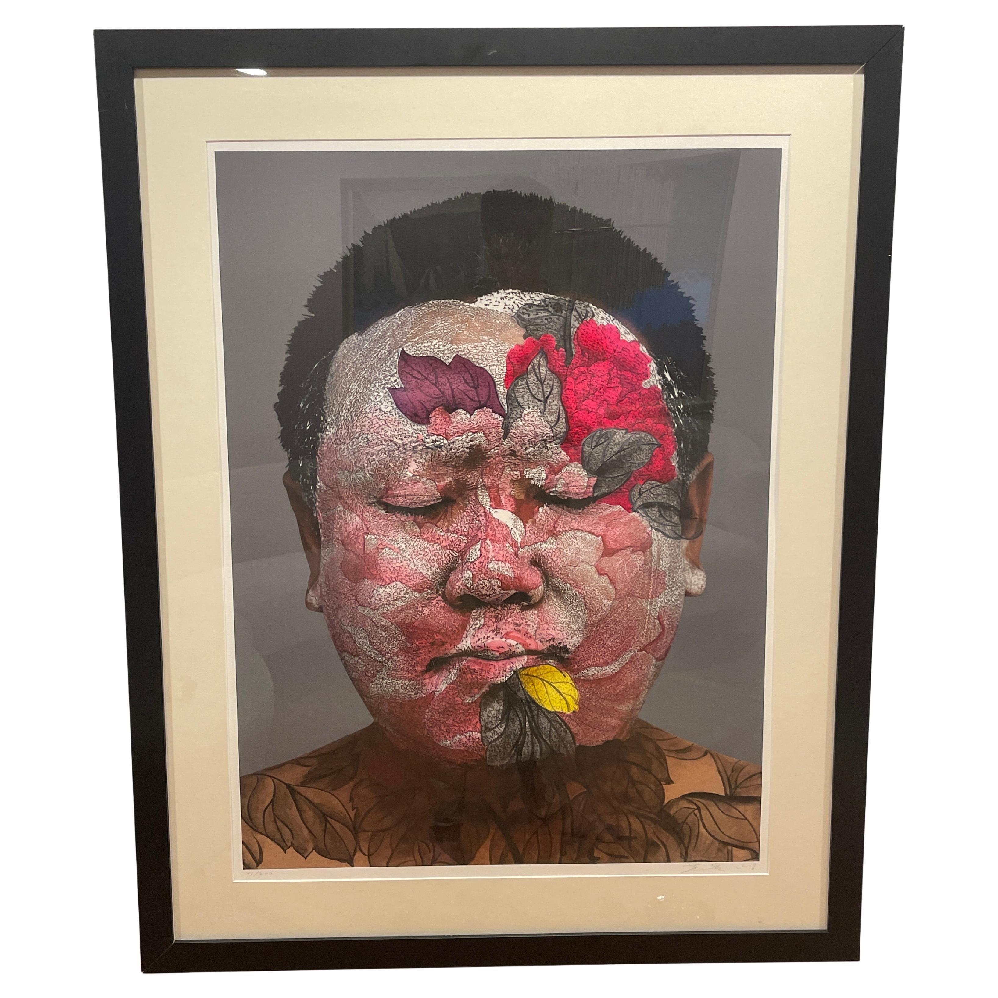 Huang Yan, Selbstporträt, handsigniert 2008