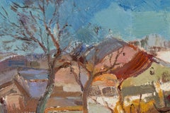 Huang Ye Landscape Original Oil Painting "Warm Winter Village"