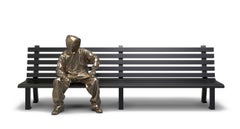 « Be My Side L 300 » sculpture en bronze et aluminium édition 3/6 par Huang Yulong