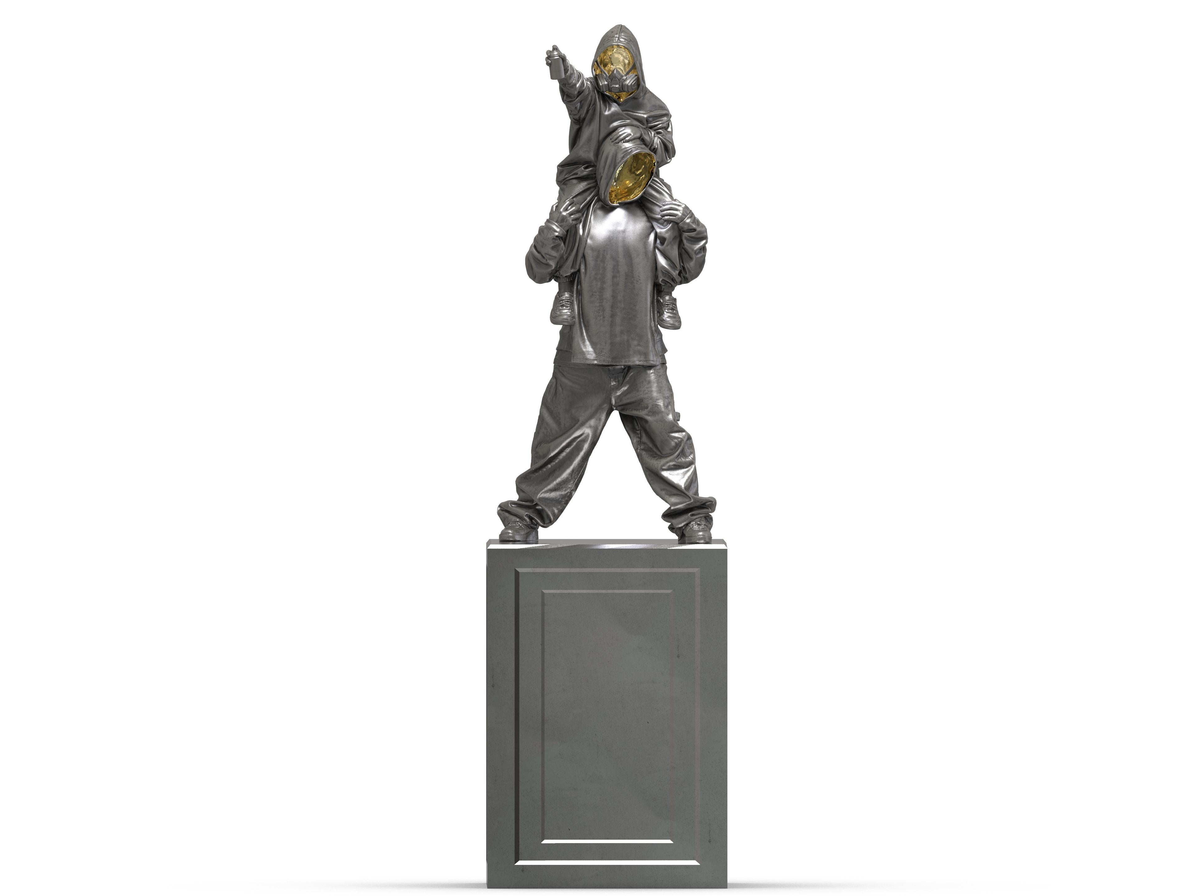 Sculpture en bronze « Cover » de Huang Yulong, Édition 1/8 en vente 1