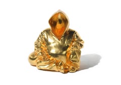 Bronzeskulptur „Miroku“, 12" x 10" x 8", limitierte Auflage von 33 Exemplaren, von Huang Yulong