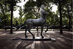 "On My Way" Bronze Sculpture 122" x 108" x 39" inch Ed. of 8 by Huang Yulong