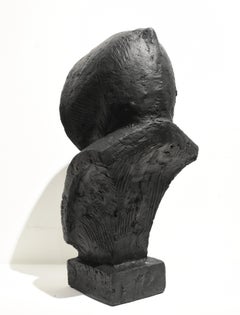 Quality Resin Made Bust Sculpture In Black Faceless Hooded Figure, Desktop sized