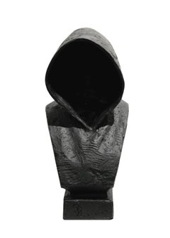 Buste en résine de qualité Sculpture en noir Figure à capuche sans visage, format bureau