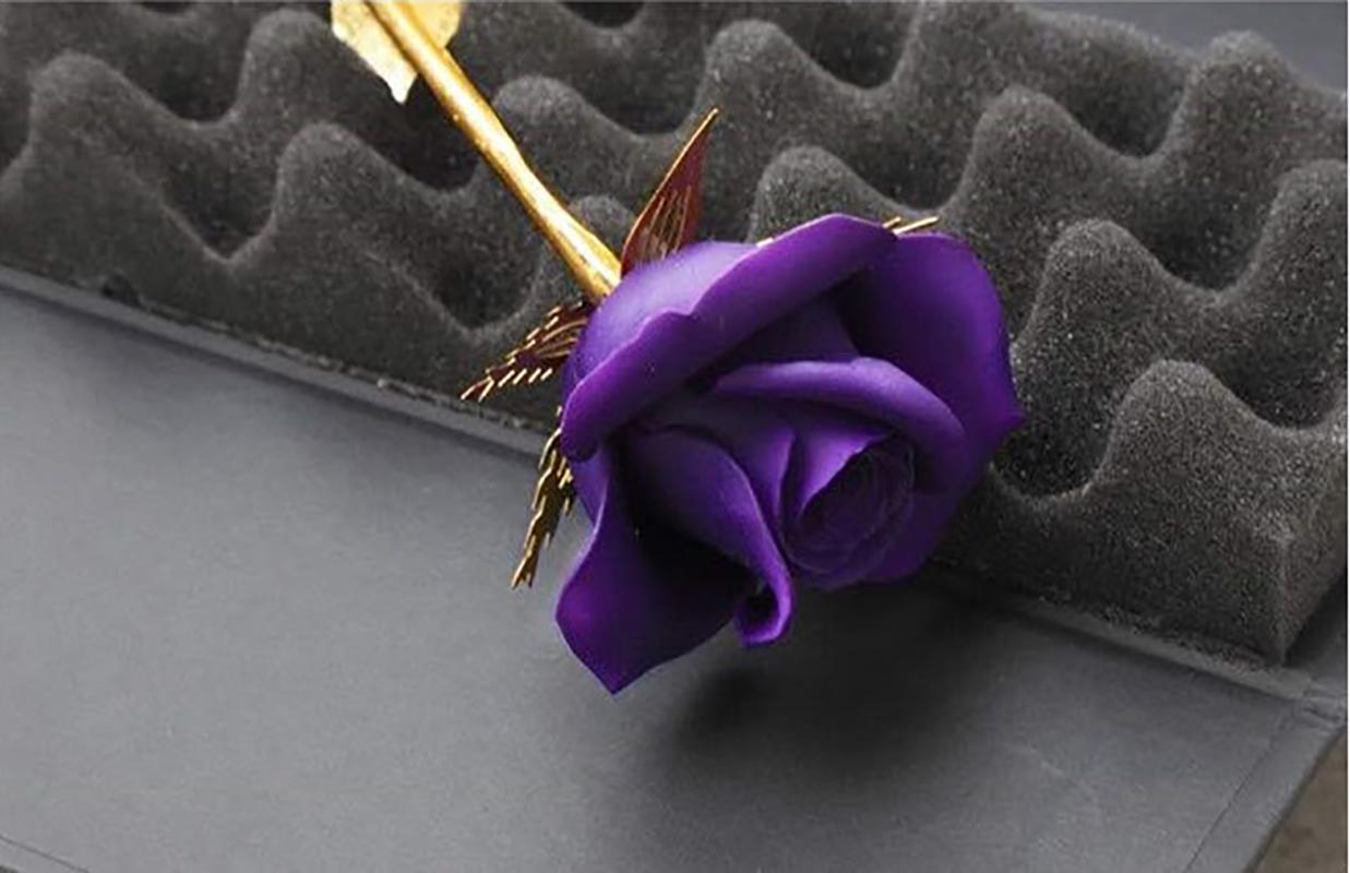 Rose Sculpture in Ceramic & Steel, Gold Red Purple or Black, available now - Mixed Media Art by Huang Yulong