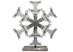Snowflakes Glass-made sculpture sends peace and love message. Limited edition 8