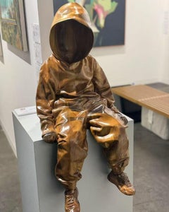 "TOP DOG" Golden Nanmu Sculpture 31.5 x 14 x 18 in Edition of 8 by Huang Yulong