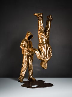 "YoBro!! 1" Bronze Sculpture 39" x 12" x 19" inch Edition 4/8 by Huang Yulong
