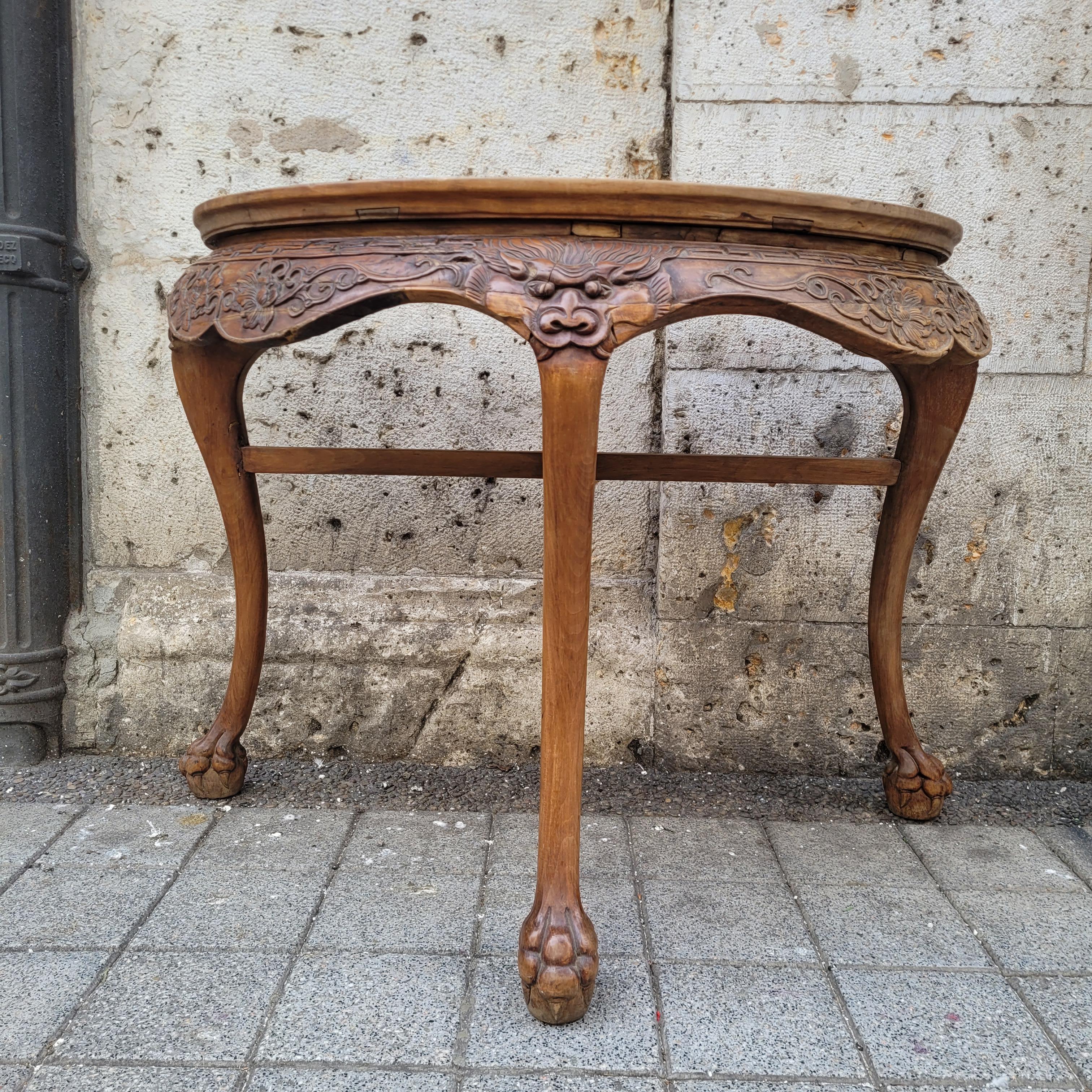 Huanghuali Demilune Table, Yueyazhuo. im Angebot 3