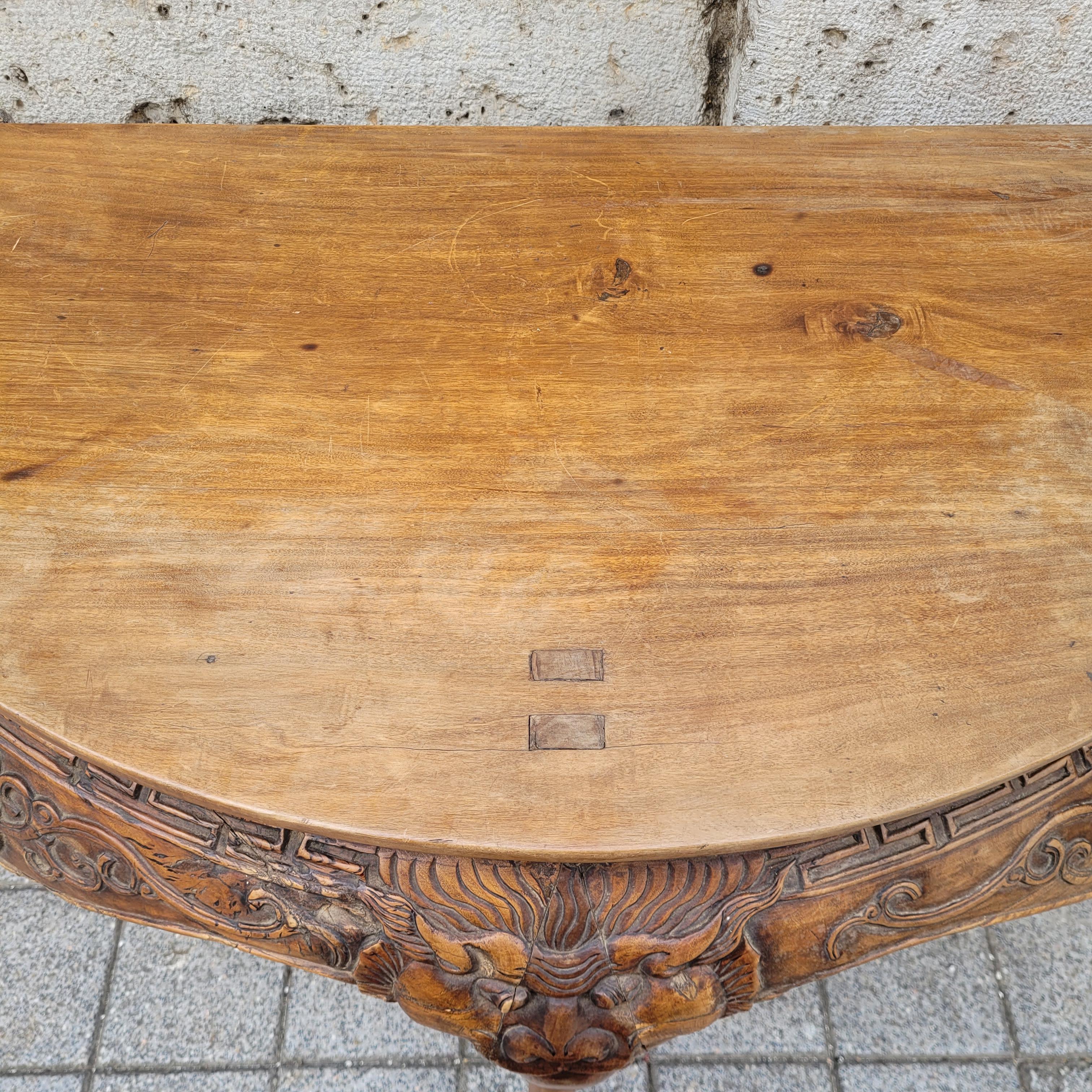 Huanghuali Demilune Table, Yueyazhuo. im Angebot 6