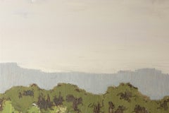 Huayi Wang Paesaggio olio originale su tela "Dusty Horizon"