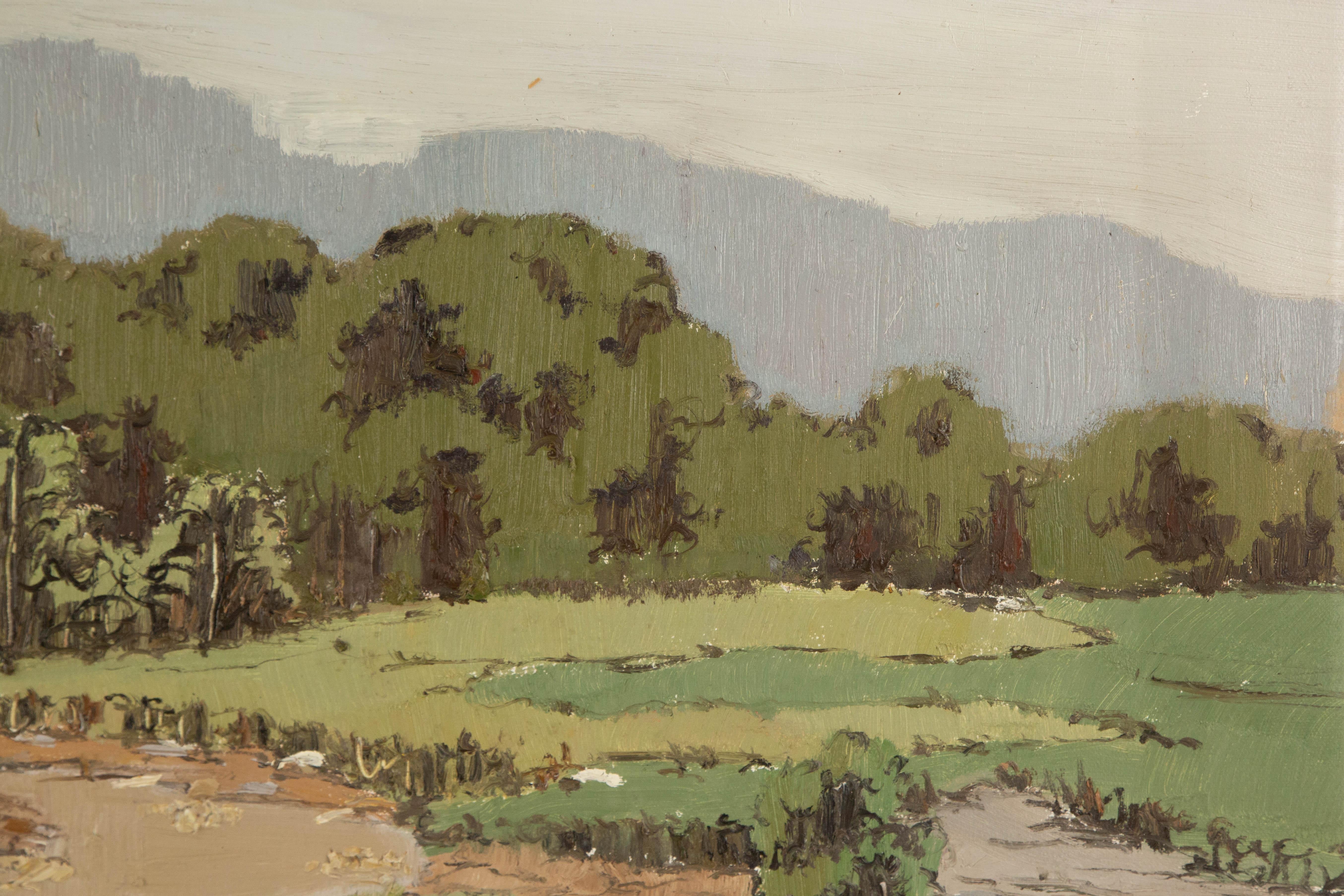 Huayi Wang Landscape Original Oil On Canvas 