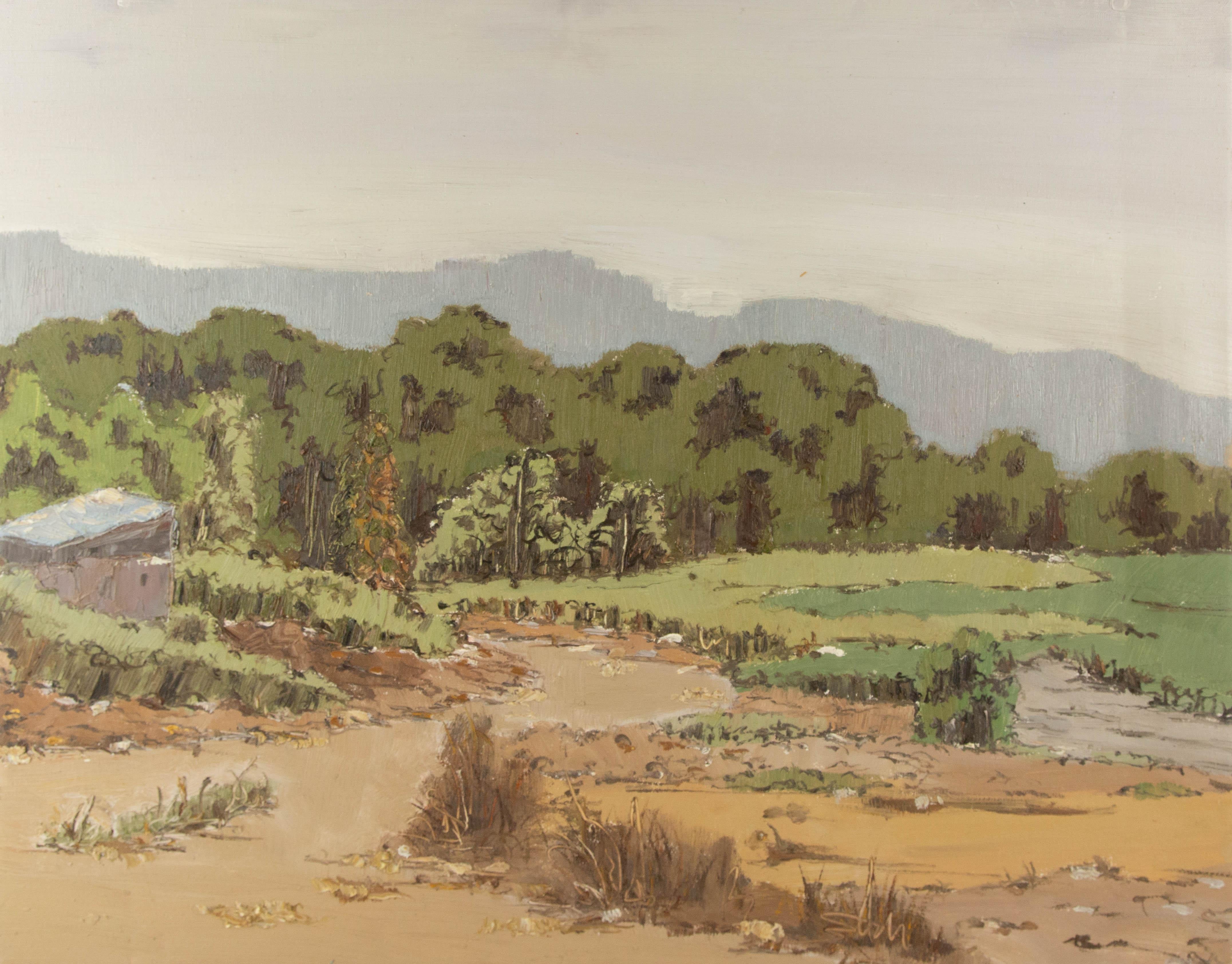 HuaYi Wang Landscape Painting - Huayi Wang Landscape Original Oil On Canvas "Dusty Horizon"