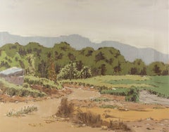 Huayi Wang Landscape Original Oil On Canvas "Dusty Horizon"