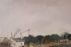 HuaYi Wang Paesaggio Pittura ad olio originale "Vista sul lago