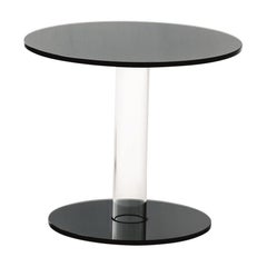 Hub Large Low Table in Anthracite Glass, by Piero Lissoni from Glas Italia