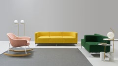 Hub Three-Seater Sofa in Stainless Steel & Upholstery by Quinti Sedute