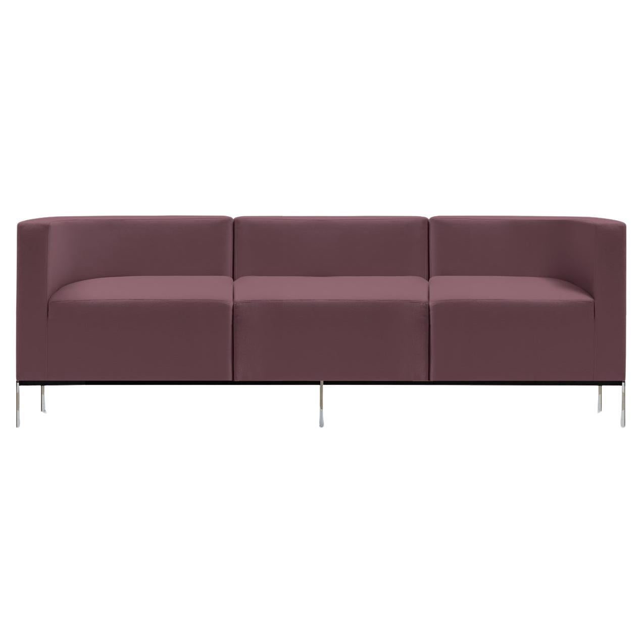 Hub Three-Seater Sofa in Stainless Steel & Upholstery by Quinti Sedute