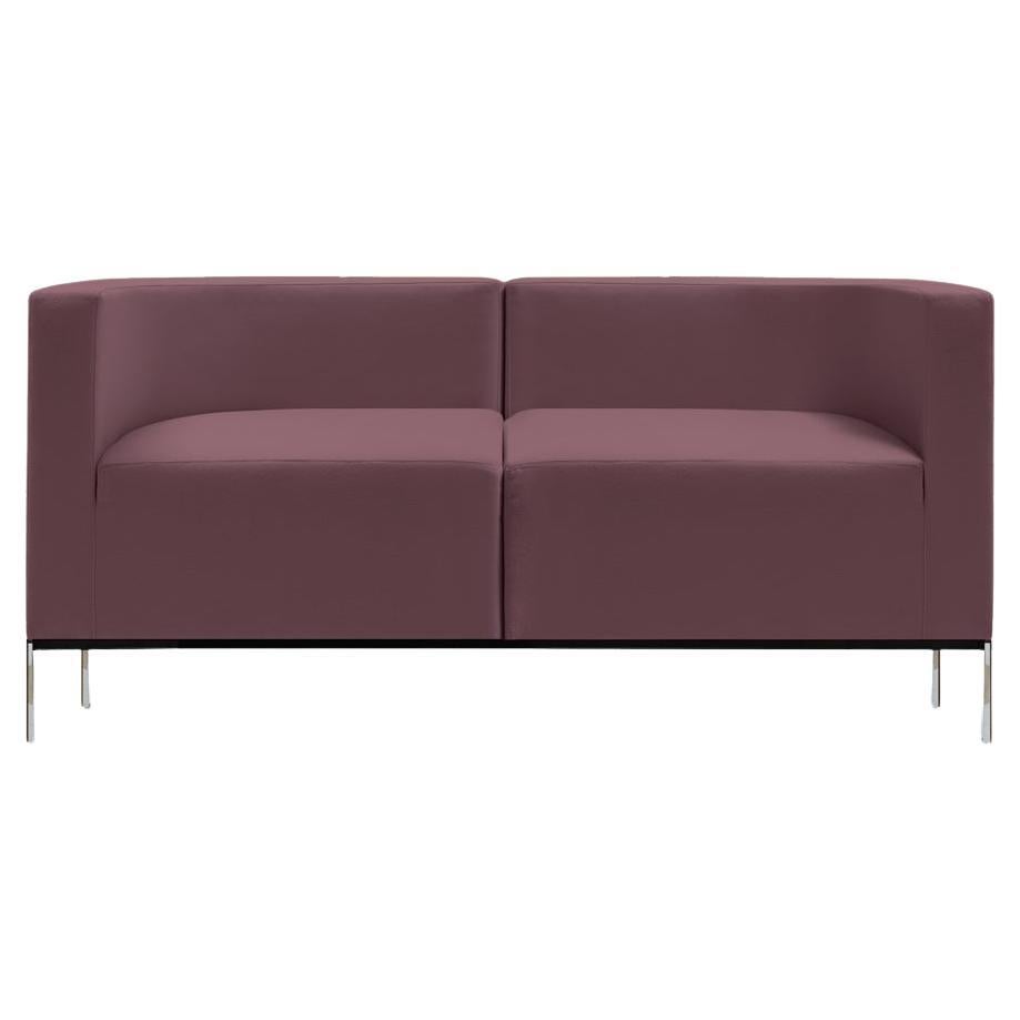 Hub Two-Seater Sofa in Stainless Steel & Upholstery by Quinti Sedute