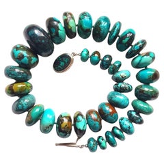 Used Hubei Turquoise Beaded Necklace