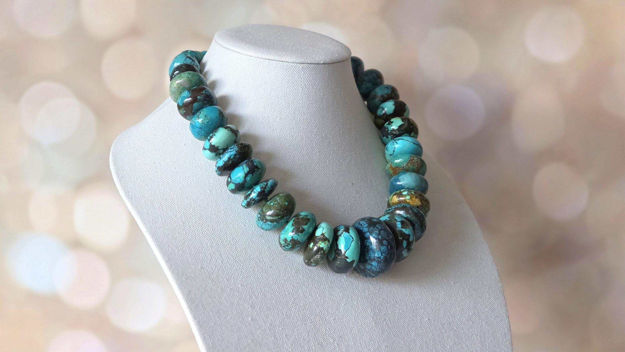 Women's Hubei Turquoise Knotted Necklace For Sale