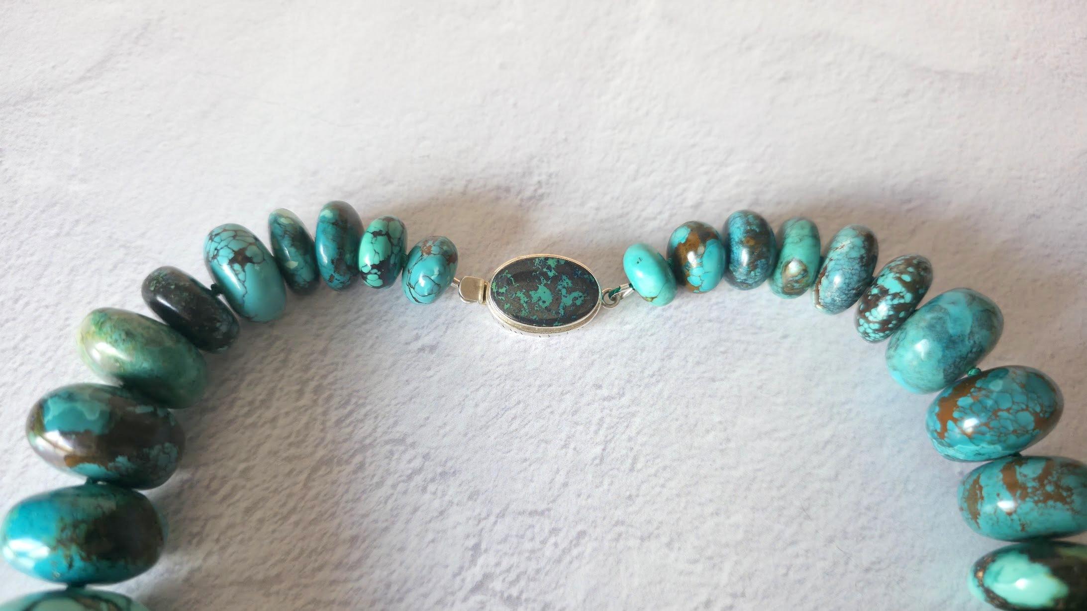 Hubei Turquoise Knotted Necklace For Sale 3
