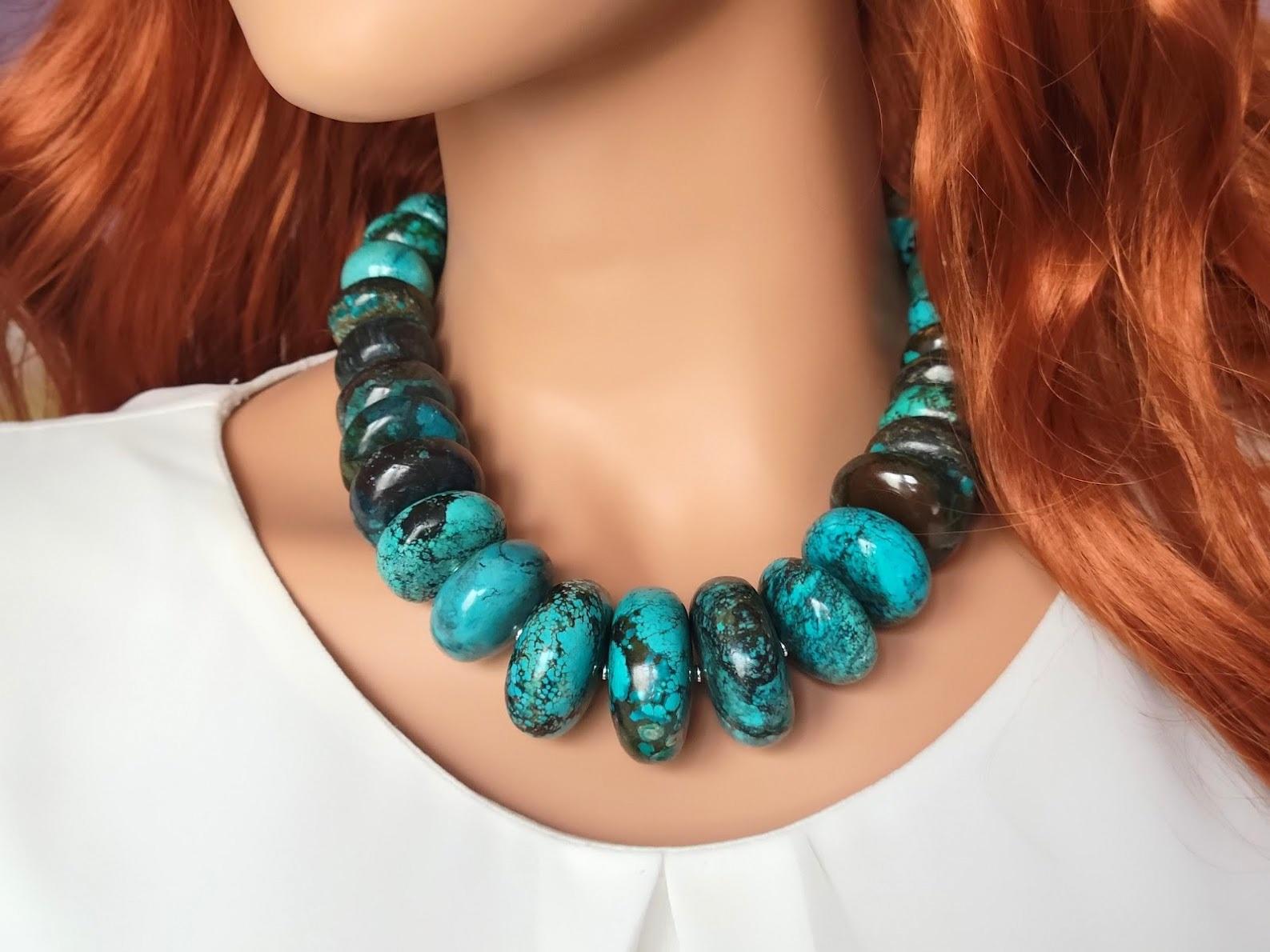 turquoise rondelle necklace
