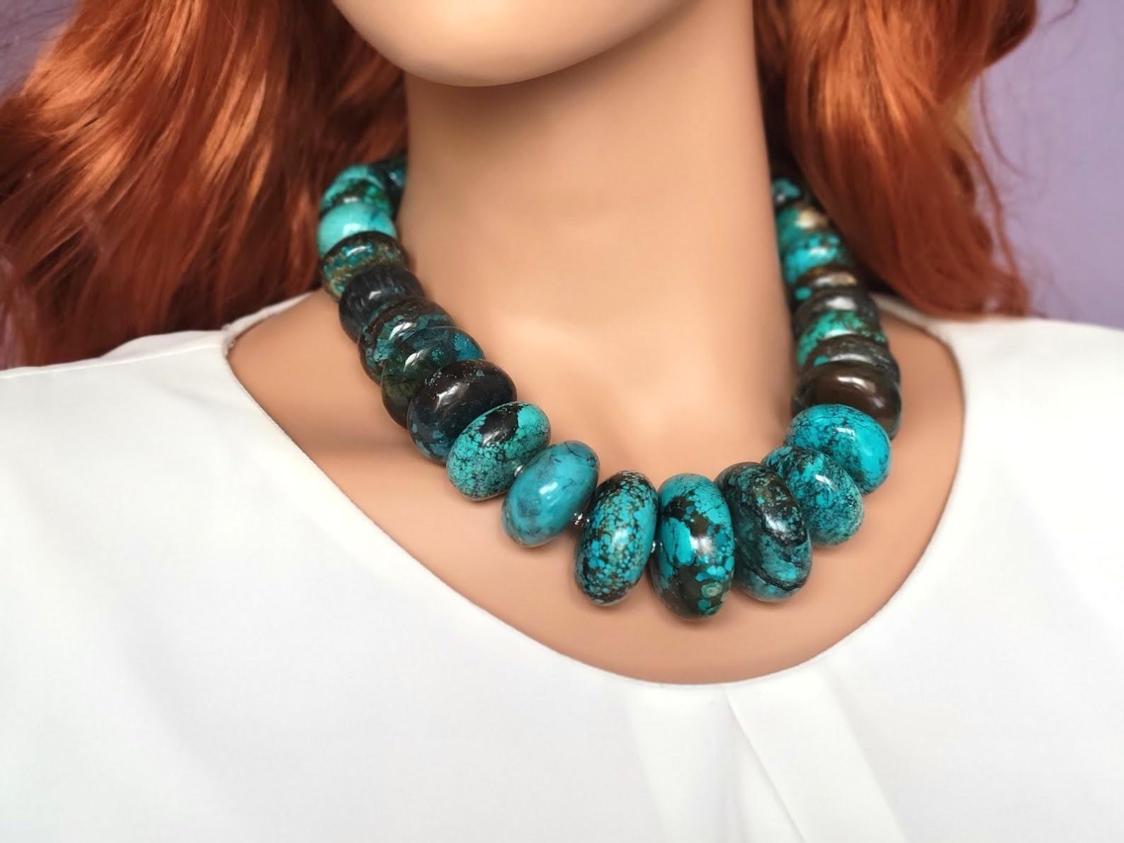 turquoise rondelle necklace