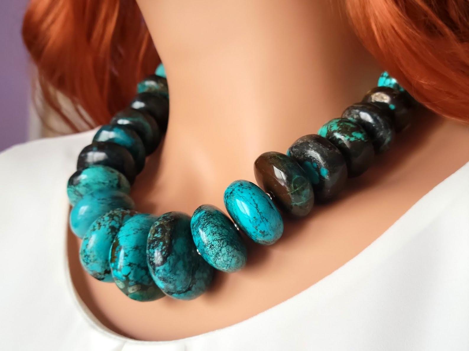 Bead Hubei Turquoise Necklace For Sale